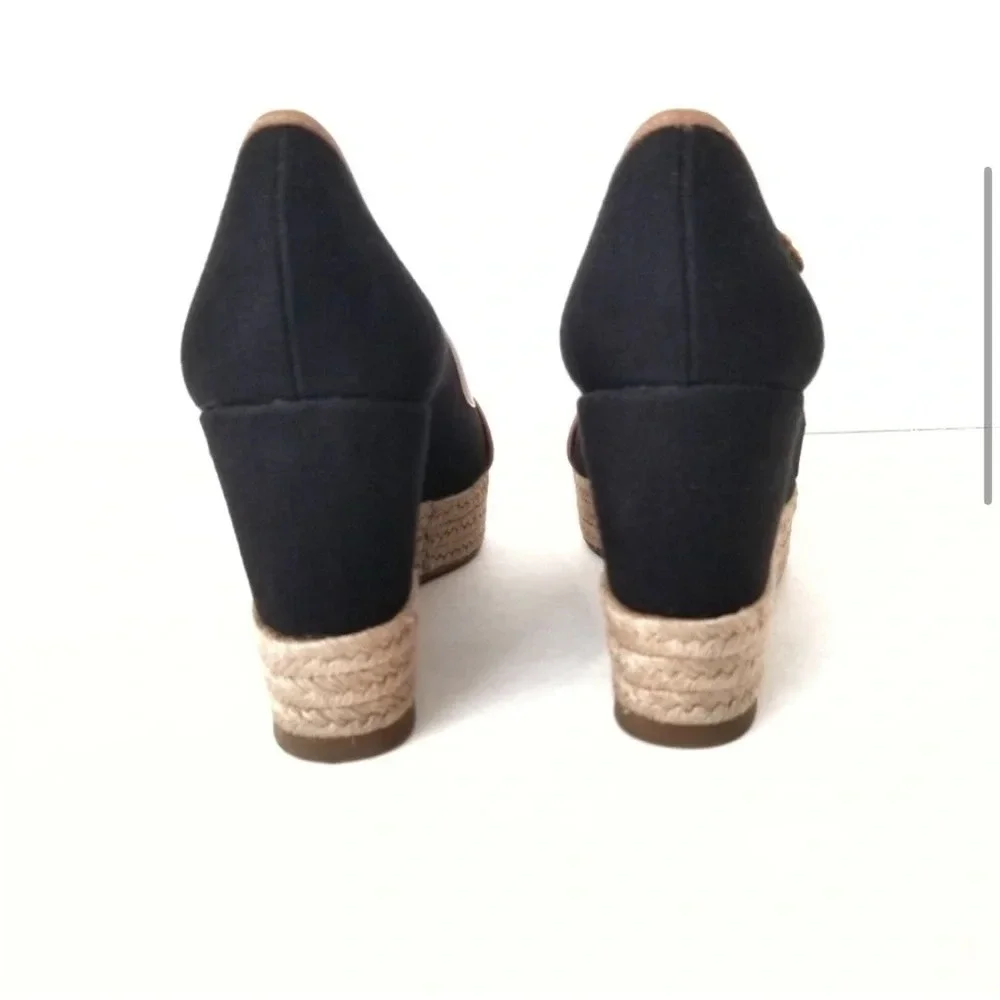 Tory Burch‎ Majorca Espadrilles Peep Toe Wedge- Size 8.5